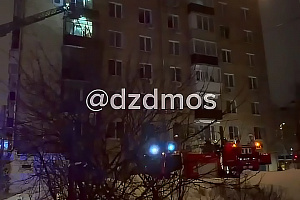 Пожар в жилом доме на Пресненском валу в центре Москвы